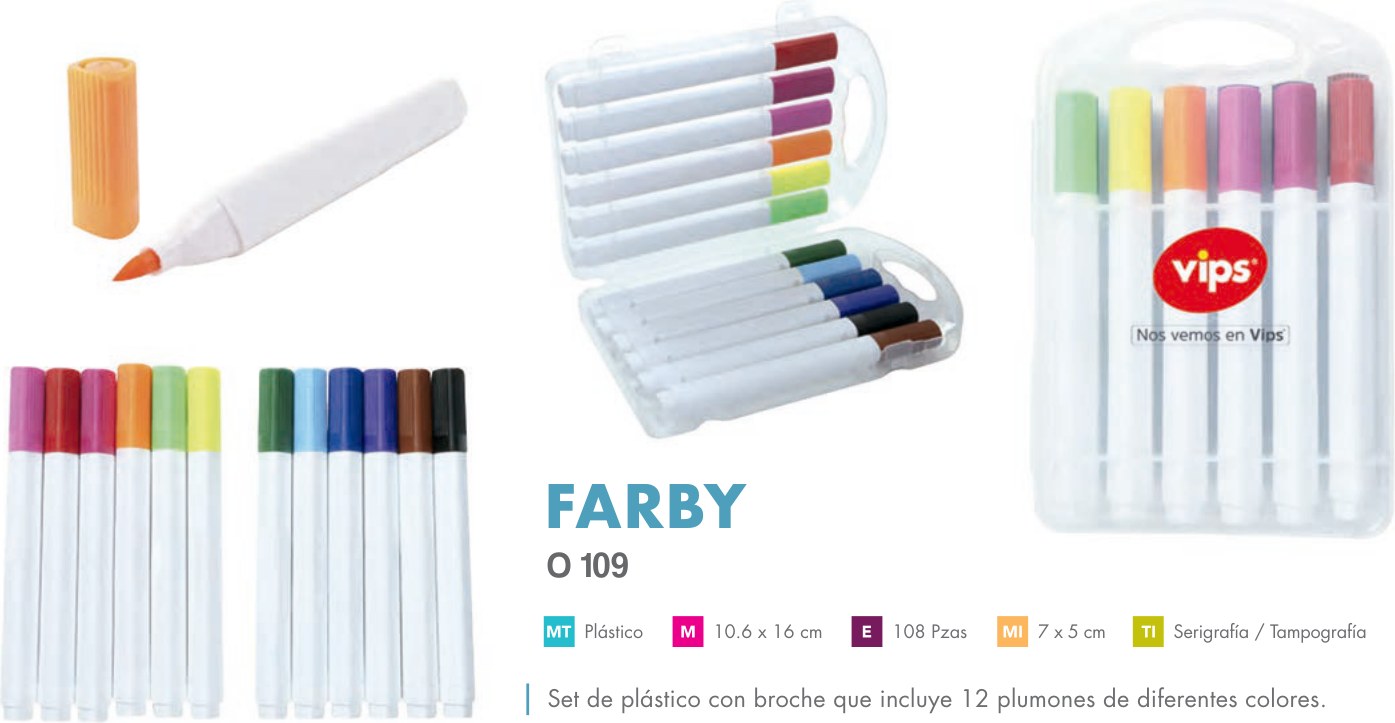 O 109 · FARBY